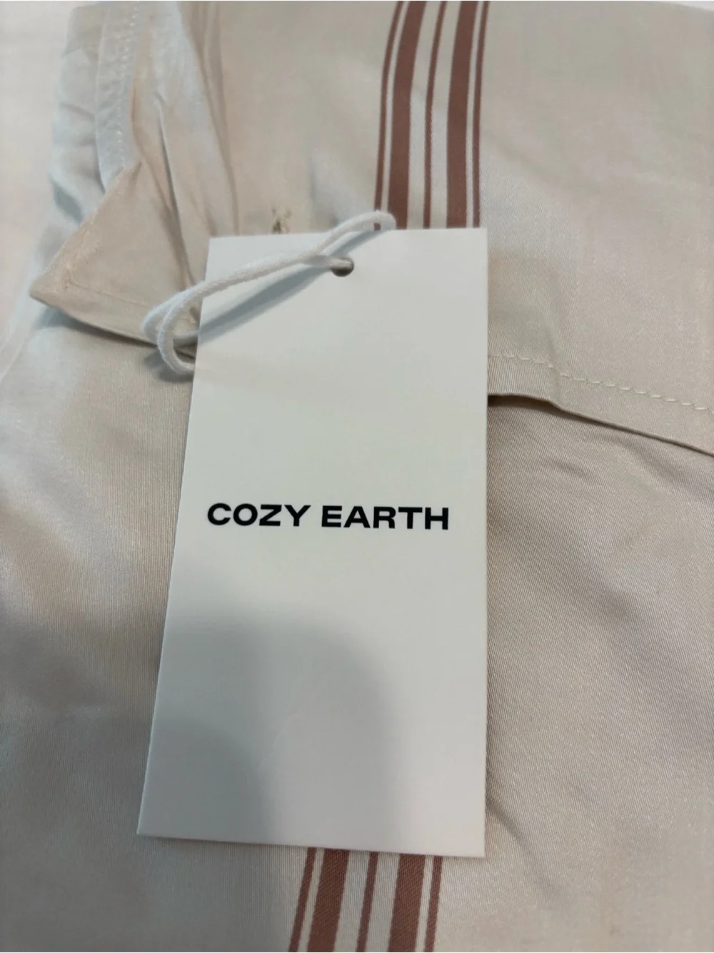 NWT Cozy Earth Cal King Fitted Sheet Limited Edition Maple Stripe